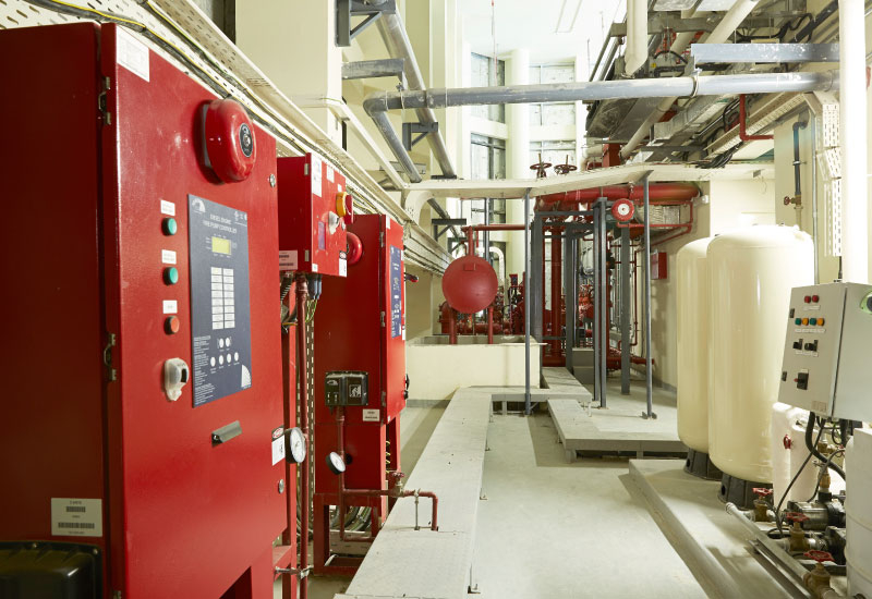 The mechanical room on the 36th floor. The mechanical room on the 36th floor.