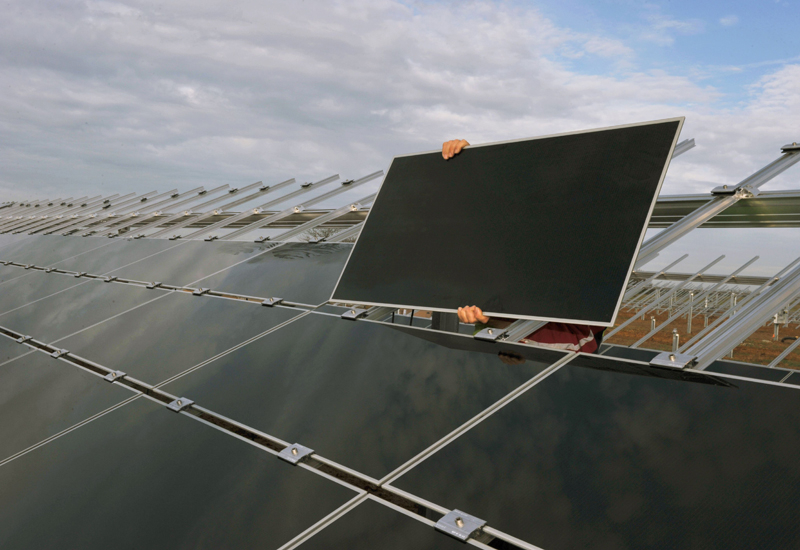 Solar panels will be used to heat water systems in Dubai Abattoirs. Picture: Getty Solar panels will be used to heat water systems in Dubai Abattoirs. Picture: Getty