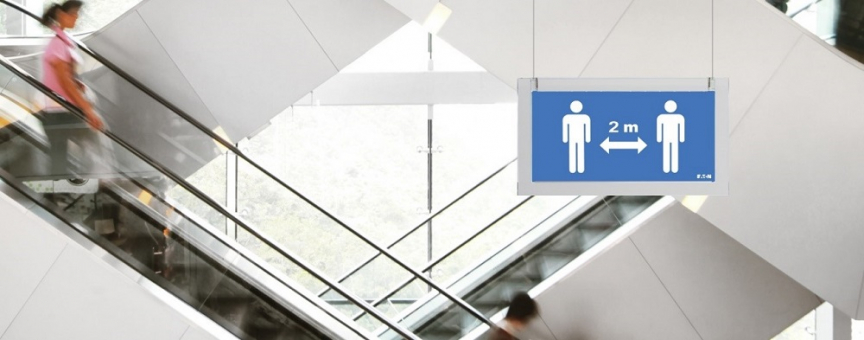 CrystalWay physical distancing pictograms, Eaton, Emergency lighting CrystalWay physical distancing pictograms, Eaton, Emergency lighting